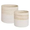 Maisons Du Monde Paniers Et Corbeilles 2 Corbeilles En Vannerie Et Coton Blanc -Accessoires de cheminée Soldes 2 corbeilles en vannerie et coton blanc 1000 16 4 173229 4
