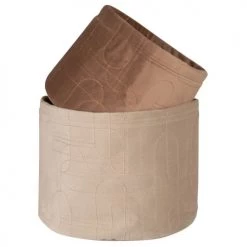 Maisons Du Monde Paniers Et Corbeilles 2 Corbeilles En Velours Beige
