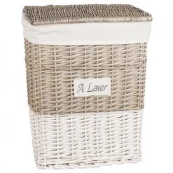 Maisons Du Monde Paniers Et Corbeilles 2 Paniers à Linge En Rotin Et Lin -Accessoires de cheminée Soldes 2 paniers a linge en rotin et lin 1000 13 30 178462 4