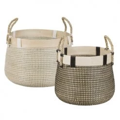 Maisons Du Monde Paniers Et Corbeilles 2 Paniers Boules En Fibre Végétale