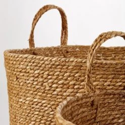 Maisons Du Monde Paniers Et Corbeilles 2 Paniers Tressés En Jonc De Mer -Accessoires de cheminée Soldes 2 paniers tresses en jonc de mer 1000 1 3 176631 4