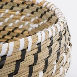 Mica Decorations Paniers Et Corbeilles 3 Paniers Avec Couvercle Noir -Accessoires de cheminée Soldes 3 paniers avec couvercle noir 2