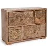 Maisons Du Monde Boîtes Boîte 4 Tiroirs En Manguier à Motifs Dorés -Accessoires de cheminée Soldes boite 4 tiroirs en manguier a motifs dores 1000 5 38 164038 1