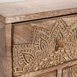 Maisons Du Monde Boîtes Boîte 4 Tiroirs En Manguier à Motifs Dorés -Accessoires de cheminée Soldes boite 4 tiroirs en manguier a motifs dores 1000 5 38 164038 3