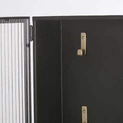 Maisons Du Monde Boîtes Boîte à Clés 6 Crochets En Métal Noir Et Doré 30x45 -Accessoires de cheminée Soldes boite a cles 6 crochets en metal noir et dore 30x45 1000 13 40 226606 3