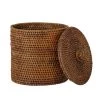 Bloomingville Boîtes Boîte à Couvercle En Rotin Marron -Accessoires de cheminée Soldes boite a couvercle en rotin marron