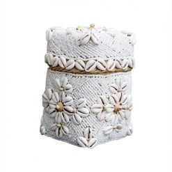 My Bliss Home Paniers Et Corbeilles Boîte Balinaise Blanche H17 X L10 Cm -Accessoires de cheminée Soldes boite balinaise blanche h17 x l10 cm 2