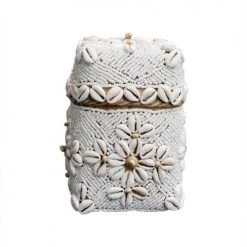 My Bliss Home Paniers Et Corbeilles Boîte Balinaise Blanche H17 X L10 Cm