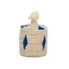 HYDILE Paniers Et Corbeilles Boîte Berbère En Laine Et Osier à Motif Bleu -Accessoires de cheminée Soldes boite berbere en laine et osier a motif bleu