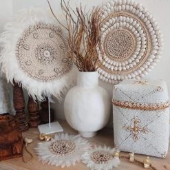 My Bliss Home Paniers Et Corbeilles Boîte Blanche En Bambou L20 X H30 Cm -Accessoires de cheminée Soldes boite blanche en bambou l20 x h30 cm 2