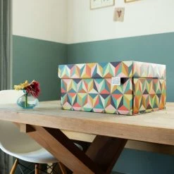 Dutch Design Brand Boîtes Boite De Rangement Back To The 60's 39,5x32x21cm Carton Multicolore -Accessoires de cheminée Soldes boite de rangement back to the 60 s 39 5x32x21cm carton multicolore 3