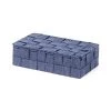 Compactor Boîtes Boîte De Rangement Bleue En Sangles Tressées 21x12cm -Accessoires de cheminée Soldes boite de rangement bleue en sangles tressees 21x12cm
