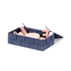 Compactor Boîtes Boîte De Rangement Bleue En Sangles Tressées 21x12cm -Accessoires de cheminée Soldes boite de rangement bleue en sangles tressees 21x12cm 5