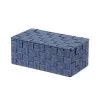 Compactor Boîtes Boîte De Rangement Bleue En Sangles Tressées 27x15cm -Accessoires de cheminée Soldes boite de rangement bleue en sangles tressees 27x15cm