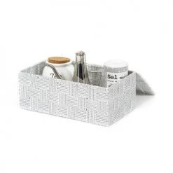Compactor Boîtes Boîte De Rangement En Sangles Tressées 27x15cm -Accessoires de cheminée Soldes boite de rangement en sangles tressees 27x15cm 4