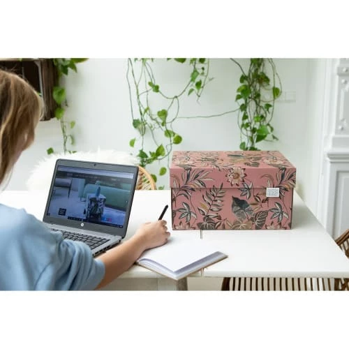 Dutch Design Brand Boîtes Boite De Rangement Floral Garden 39,5x32x21cm Carton Rose 6 Dutch Design Brand Boîtes Boite De Rangement Floral Garden 39,5x32x21cm Carton Rose – Image 4