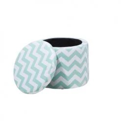 Beliani Boîtes Boîte De Rangement Multifonction Bleu Et Blanc -Accessoires de cheminée Soldes boite de rangement multifonction bleu et blanc 1