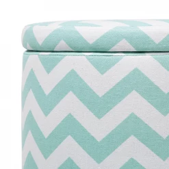 Beliani Boîtes Boîte De Rangement Multifonction Bleu Et Blanc -Accessoires de cheminée Soldes boite de rangement multifonction bleu et blanc 2