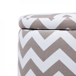 Beliani Boîtes Boîte De Rangement Multifonction Gris Et Blanc -Accessoires de cheminée Soldes boite de rangement multifonction gris et blanc 1