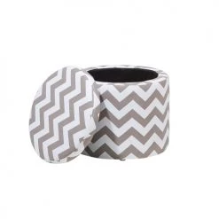 Beliani Boîtes Boîte De Rangement Multifonction Gris Et Blanc -Accessoires de cheminée Soldes boite de rangement multifonction gris et blanc 2