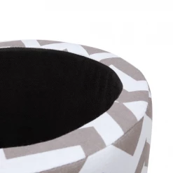 Beliani Boîtes Boîte De Rangement Multifonction Gris Et Blanc -Accessoires de cheminée Soldes boite de rangement multifonction gris et blanc