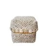 My Bliss Home Paniers Et Corbeilles Boite Décorative Beige Avec Coquillages 10 X 10cm -Accessoires de cheminée Soldes boite decorative beige avec coquillages 10 x 10cm