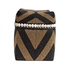 My Bliss Home Paniers Et Corbeilles Boîte En Bambou Et Perles De Verre H25 X L22