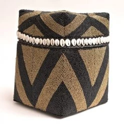 My Bliss Home Paniers Et Corbeilles Boîte En Bambou Et Perles De Verre H25 X L22 -Accessoires de cheminée Soldes boite en bambou et perles de verre h25 x l22 4