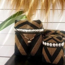 My Bliss Home Paniers Et Corbeilles Boîte En Bambou Et Perles De Verre Lot De 3 -Accessoires de cheminée Soldes boite en bambou et perles de verre lot de 3 1