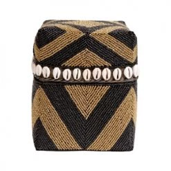 My Bliss Home Paniers Et Corbeilles Boîte En Bambou Et Perles De Verre Lot De 3 -Accessoires de cheminée Soldes boite en bambou et perles de verre lot de 3 2