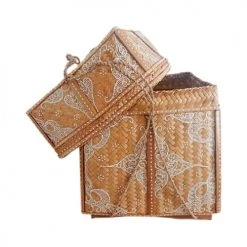 My Bliss Home Paniers Et Corbeilles Boîte En Bambou H40 X L28 Cm -Accessoires de cheminée Soldes boite en bambou h40 x l28 cm 5