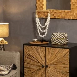 Now’s Home Boîtes Boite En Bambou Ornée De Perles -Accessoires de cheminée Soldes boite en bambou ornee de perles 3