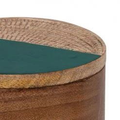 Maisons Du Monde Boîtes Boîte En Bois De Manguier Marron Et Vert -Accessoires de cheminée Soldes boite en bois de manguier marron et vert 1000 1 40 223449 3
