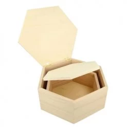 Artemio Boîtes Boîte En Bois Hexagonale - Lot De 2