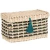 Maisons Du Monde Boîtes Boîte En Jonc De Mer Beige, Vert Et Bleu -Accessoires de cheminée Soldes boite en jonc de mer beige vert et bleu 1000 13 38 226317 1