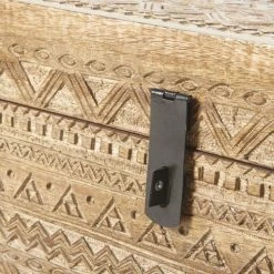 Maisons Du Monde Boîtes Boîte En Manguier Gravé Motifs Graphiques -Accessoires de cheminée Soldes boite en manguier grave motifs graphiques 1000 3 23 190386 5