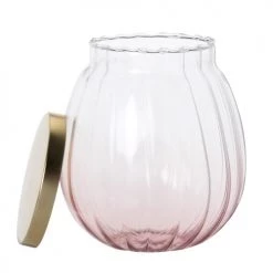 Maisons Du Monde Boîtes Boîte En Verre Dégradé Rose Et Couvercle En Métal Doré -Accessoires de cheminée Soldes boite en verre degrade rose et couvercle en metal dore 1000 9 8 227435 2