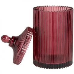 Maisons Du Monde Boîtes Boîte En Verre Strié Rose Fuchsia -Accessoires de cheminée Soldes boite en verre strie rose fuchsia 1000 15 22 227900 2