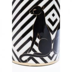Kare Design Boîtes Boîte Noire Et Blanche Panthères En Porcelaine D15 -Accessoires de cheminée Soldes boite noire et blanche pantheres en porcelaine d15 2