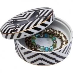 Kare Design Boîtes Boîte Noire Et Blanche Panthères En Porcelaine D17 -Accessoires de cheminée Soldes boite noire et blanche pantheres en porcelaine d17 2