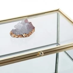 Maisons Du Monde Boîtes Boîte Rectangulaire En Verre Et Métal Doré -Accessoires de cheminée Soldes boite rectangulaire en verre et metal dore 1000 5 18 226666 4