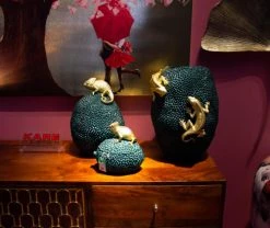 Kare Design Boîtes Boîte Verte Caméléon Doré En Polyrésine H20 -Accessoires de cheminée Soldes boite verte cameleon dore en polyresine h20 3