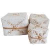 My Bliss Home Paniers Et Corbeilles Boîtes Balinaises Blanches Avec Coquillage Lot De 3 -Accessoires de cheminée Soldes boites balinaises blanches avec coquillage lot de 3