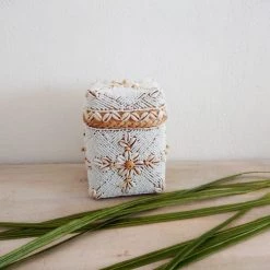 My Bliss Home Paniers Et Corbeilles Boîtes Balinaises Blanches Lot De 3 -Accessoires de cheminée Soldes boites balinaises blanches lot de 3 4