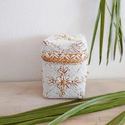 My Bliss Home Paniers Et Corbeilles Boîtes Balinaises Blanches Lot De 3 -Accessoires de cheminée Soldes boites balinaises blanches lot de 3 5