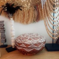 My Bliss Home Paniers Et Corbeilles Boîtes En Bambou Rondes Lot De 3 -Accessoires de cheminée Soldes boites en bambou rondes lot de 3 1