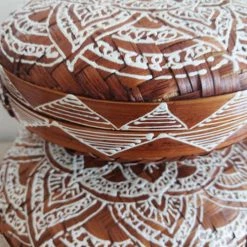 My Bliss Home Paniers Et Corbeilles Boîtes En Bambou Rondes Lot De 3 -Accessoires de cheminée Soldes boites en bambou rondes lot de 3 5