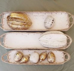 My Bliss Home Paniers Et Corbeilles Bol En Bois Et Rotin Rectangulaire L47 X L10 X H8 Cm -Accessoires de cheminée Soldes bol en bois et rotin rectangulaire l47 x l10 x h8 cm 1