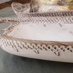 My Bliss Home Paniers Et Corbeilles Bol En Bois Et Rotin Rectangulaire L55 X L15 X H11 Cm -Accessoires de cheminée Soldes bol en bois et rotin rectangulaire l55 x l15 x h11 cm 3