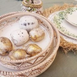 My Bliss Home Paniers Et Corbeilles Bol Rond En Bois Et Rotin D20xH9 Cm -Accessoires de cheminée Soldes bol rond en bois et rotin d20xh9 cm 1